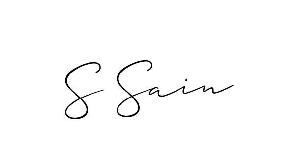 Create a beautiful signature design for name S Sain. With this signature (Allison_Script) fonts, you can make a handwritten signature for free. S Sain signature style 2 images and pictures png