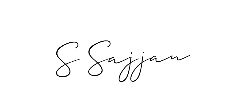 Allison_Script is a professional signature style that is perfect for those who want to add a touch of class to their signature. It is also a great choice for those who want to make their signature more unique. Get S Sajjan name to fancy signature for free. S Sajjan signature style 2 images and pictures png