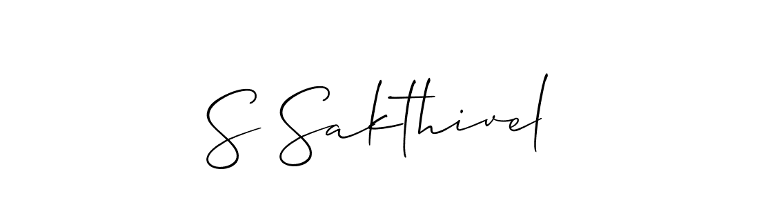 The best way (Allison_Script) to make a short signature is to pick only two or three words in your name. The name S Sakthivel include a total of six letters. For converting this name. S Sakthivel signature style 2 images and pictures png