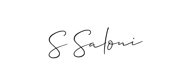 Design your own signature with our free online signature maker. With this signature software, you can create a handwritten (Allison_Script) signature for name S Saloni. S Saloni signature style 2 images and pictures png