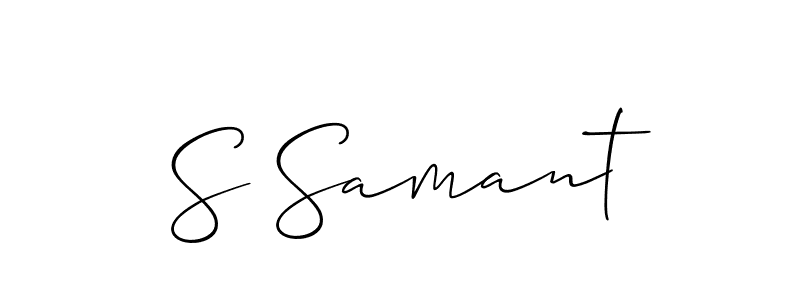 How to make S Samant signature? Allison_Script is a professional autograph style. Create handwritten signature for S Samant name. S Samant signature style 2 images and pictures png