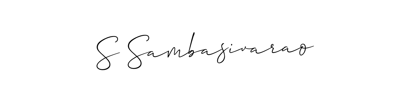 Use a signature maker to create a handwritten signature online. With this signature software, you can design (Allison_Script) your own signature for name S Sambasivarao. S Sambasivarao signature style 2 images and pictures png