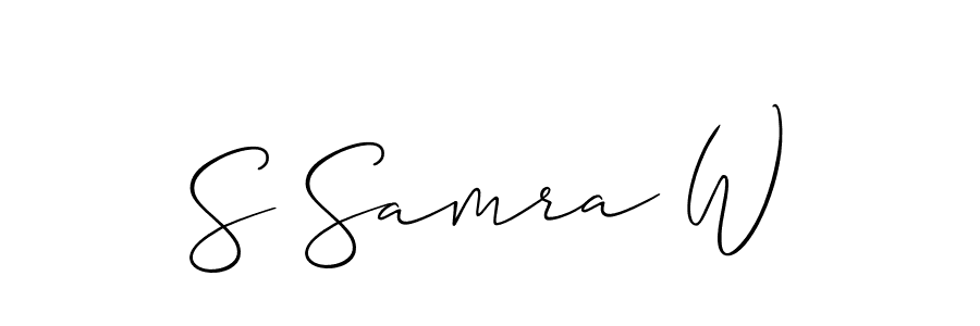 How to make S Samra W signature? Allison_Script is a professional autograph style. Create handwritten signature for S Samra W name. S Samra W signature style 2 images and pictures png