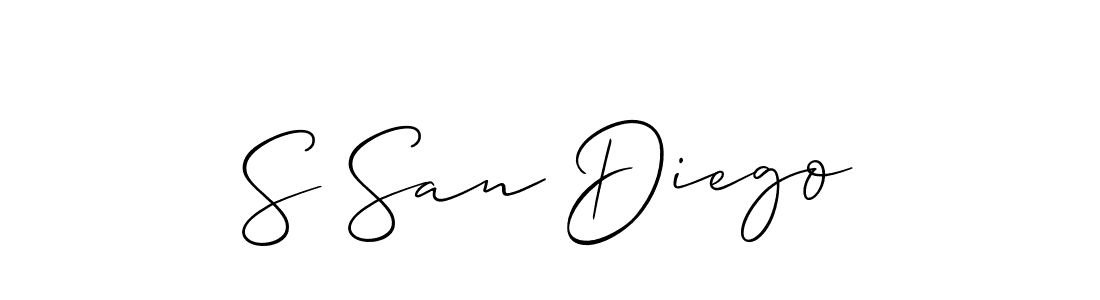 Use a signature maker to create a handwritten signature online. With this signature software, you can design (Allison_Script) your own signature for name S San Diego. S San Diego signature style 2 images and pictures png