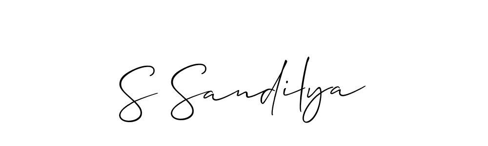 Make a short S Sandilya signature style. Manage your documents anywhere anytime using Allison_Script. Create and add eSignatures, submit forms, share and send files easily. S Sandilya signature style 2 images and pictures png