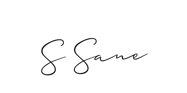 Use a signature maker to create a handwritten signature online. With this signature software, you can design (Allison_Script) your own signature for name S Sane. S Sane signature style 2 images and pictures png