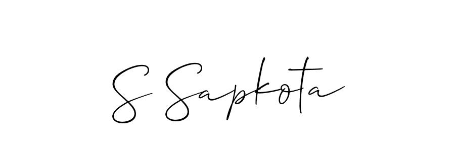 Create a beautiful signature design for name S Sapkota. With this signature (Allison_Script) fonts, you can make a handwritten signature for free. S Sapkota signature style 2 images and pictures png