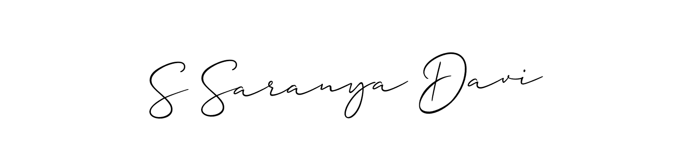 Use a signature maker to create a handwritten signature online. With this signature software, you can design (Allison_Script) your own signature for name S Saranya Davi. S Saranya Davi signature style 2 images and pictures png