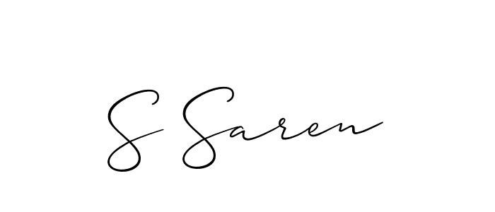 Best and Professional Signature Style for S Saren. Allison_Script Best Signature Style Collection. S Saren signature style 2 images and pictures png