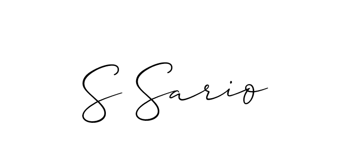 Also we have S Sario name is the best signature style. Create professional handwritten signature collection using Allison_Script autograph style. S Sario signature style 2 images and pictures png