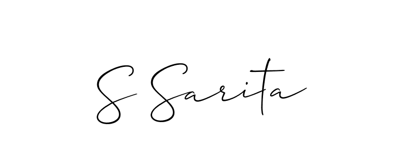 Allison_Script is a professional signature style that is perfect for those who want to add a touch of class to their signature. It is also a great choice for those who want to make their signature more unique. Get S Sarita name to fancy signature for free. S Sarita signature style 2 images and pictures png