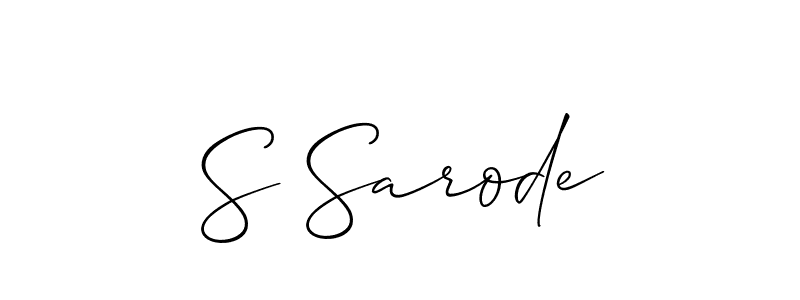 How to make S Sarode name signature. Use Allison_Script style for creating short signs online. This is the latest handwritten sign. S Sarode signature style 2 images and pictures png