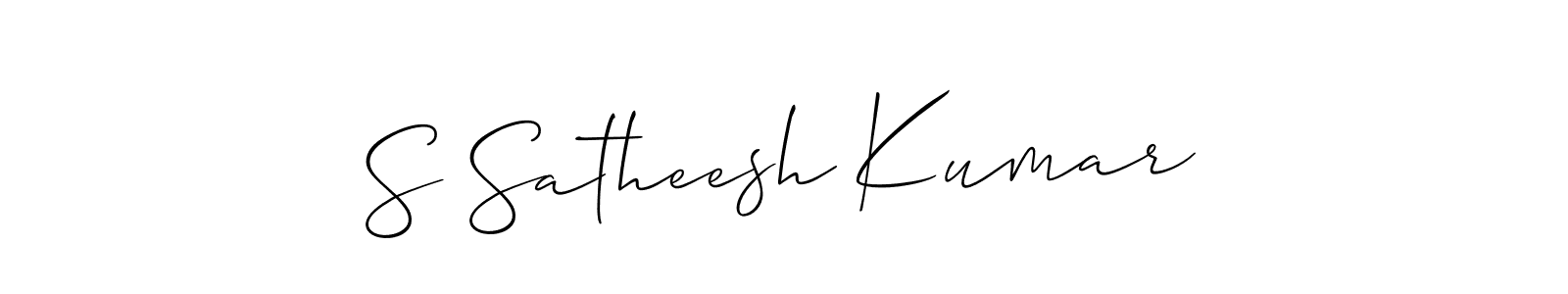 This is the best signature style for the S Satheesh Kumar name. Also you like these signature font (Allison_Script). Mix name signature. S Satheesh Kumar signature style 2 images and pictures png