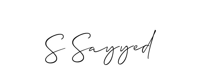 Use a signature maker to create a handwritten signature online. With this signature software, you can design (Allison_Script) your own signature for name S Sayyed. S Sayyed signature style 2 images and pictures png