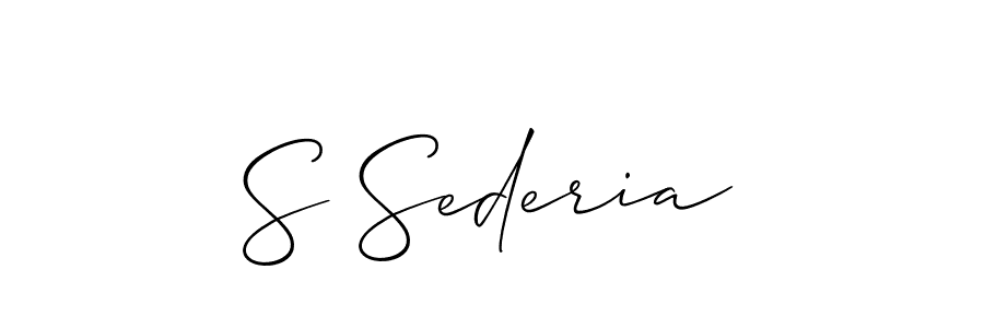 Also we have S Sederia name is the best signature style. Create professional handwritten signature collection using Allison_Script autograph style. S Sederia signature style 2 images and pictures png