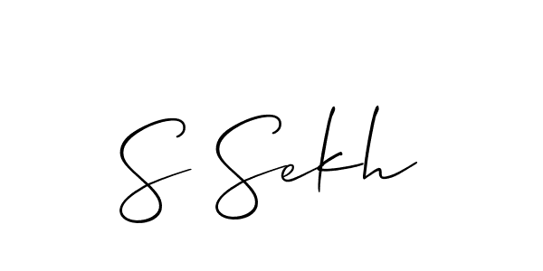 The best way (Allison_Script) to make a short signature is to pick only two or three words in your name. The name S Sekh include a total of six letters. For converting this name. S Sekh signature style 2 images and pictures png