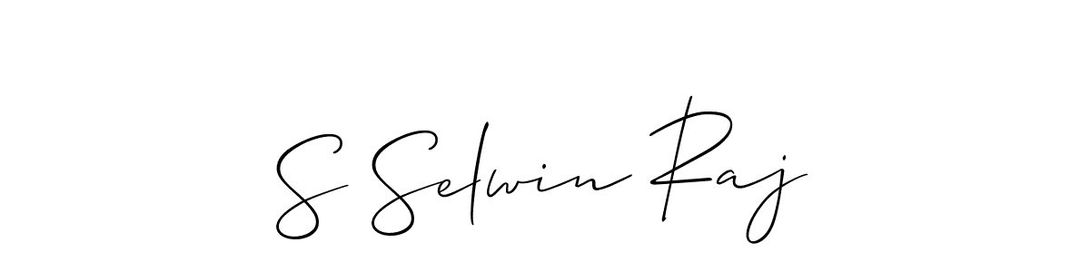 It looks lik you need a new signature style for name S Selwin Raj. Design unique handwritten (Allison_Script) signature with our free signature maker in just a few clicks. S Selwin Raj signature style 2 images and pictures png