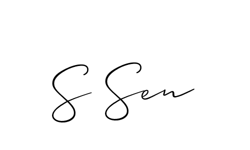 Make a beautiful signature design for name S Sen. With this signature (Allison_Script) style, you can create a handwritten signature for free. S Sen signature style 2 images and pictures png