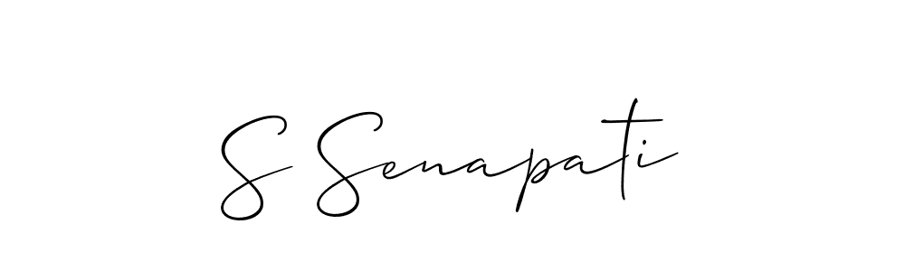 You should practise on your own different ways (Allison_Script) to write your name (S Senapati) in signature. don't let someone else do it for you. S Senapati signature style 2 images and pictures png