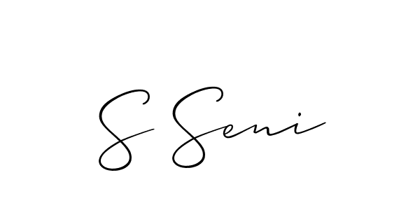 Also You can easily find your signature by using the search form. We will create S Seni name handwritten signature images for you free of cost using Allison_Script sign style. S Seni signature style 2 images and pictures png