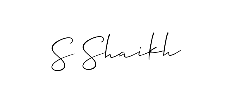 Also we have S Shaikh name is the best signature style. Create professional handwritten signature collection using Allison_Script autograph style. S Shaikh signature style 2 images and pictures png