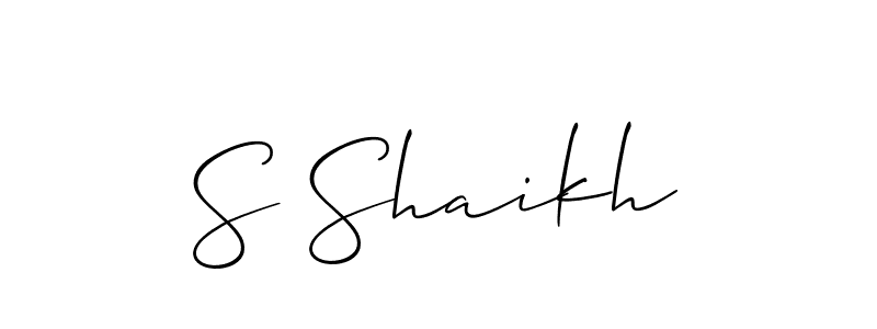 Allison_Script is a professional signature style that is perfect for those who want to add a touch of class to their signature. It is also a great choice for those who want to make their signature more unique. Get S Shaikh name to fancy signature for free. S Shaikh signature style 2 images and pictures png