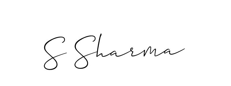 Also we have S Sharma name is the best signature style. Create professional handwritten signature collection using Allison_Script autograph style. S Sharma signature style 2 images and pictures png