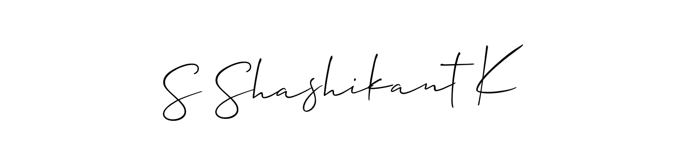 It looks lik you need a new signature style for name S Shashikant K. Design unique handwritten (Allison_Script) signature with our free signature maker in just a few clicks. S Shashikant K signature style 2 images and pictures png