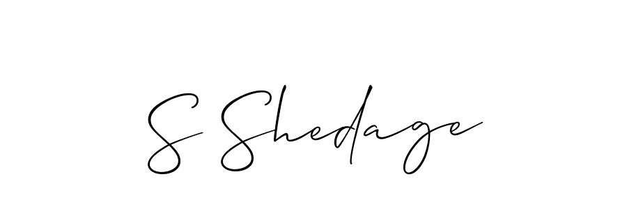Also You can easily find your signature by using the search form. We will create S Shedage name handwritten signature images for you free of cost using Allison_Script sign style. S Shedage signature style 2 images and pictures png