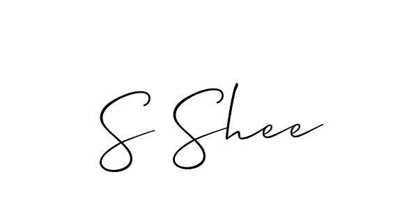 Design your own signature with our free online signature maker. With this signature software, you can create a handwritten (Allison_Script) signature for name S Shee. S Shee signature style 2 images and pictures png