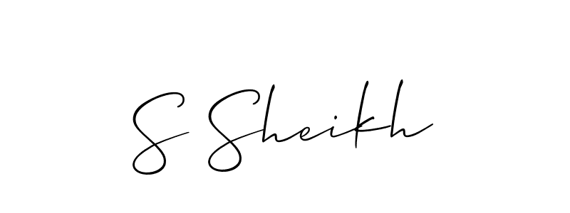 Make a beautiful signature design for name S Sheikh. With this signature (Allison_Script) style, you can create a handwritten signature for free. S Sheikh signature style 2 images and pictures png