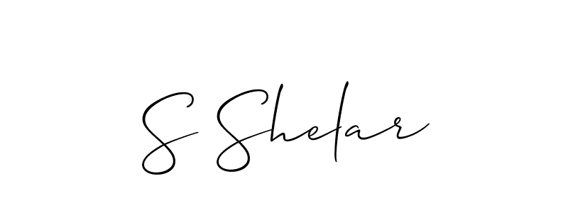 You should practise on your own different ways (Allison_Script) to write your name (S Shelar) in signature. don't let someone else do it for you. S Shelar signature style 2 images and pictures png
