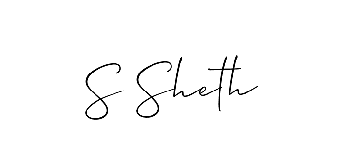 S Sheth stylish signature style. Best Handwritten Sign (Allison_Script) for my name. Handwritten Signature Collection Ideas for my name S Sheth. S Sheth signature style 2 images and pictures png