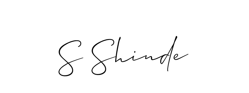 The best way (Allison_Script) to make a short signature is to pick only two or three words in your name. The name S Shinde include a total of six letters. For converting this name. S Shinde signature style 2 images and pictures png