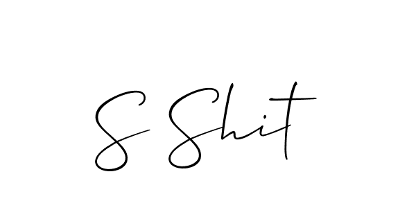 Make a beautiful signature design for name S Shit. With this signature (Allison_Script) style, you can create a handwritten signature for free. S Shit signature style 2 images and pictures png