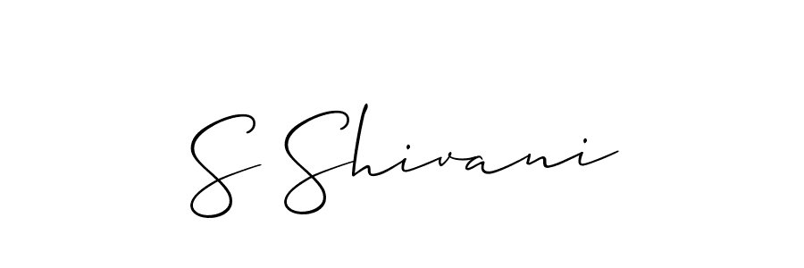 How to make S Shivani name signature. Use Allison_Script style for creating short signs online. This is the latest handwritten sign. S Shivani signature style 2 images and pictures png