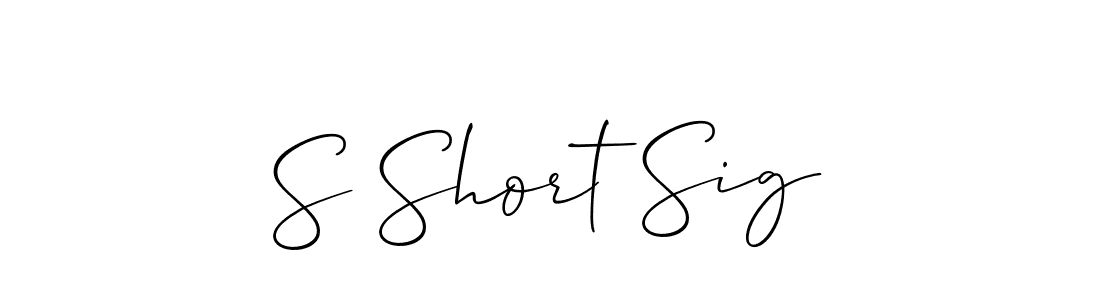 Create a beautiful signature design for name S Short Sig. With this signature (Allison_Script) fonts, you can make a handwritten signature for free. S Short Sig signature style 2 images and pictures png