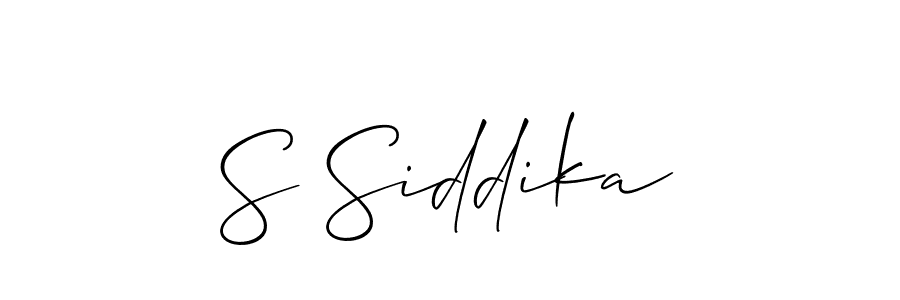 Design your own signature with our free online signature maker. With this signature software, you can create a handwritten (Allison_Script) signature for name S Siddika. S Siddika signature style 2 images and pictures png