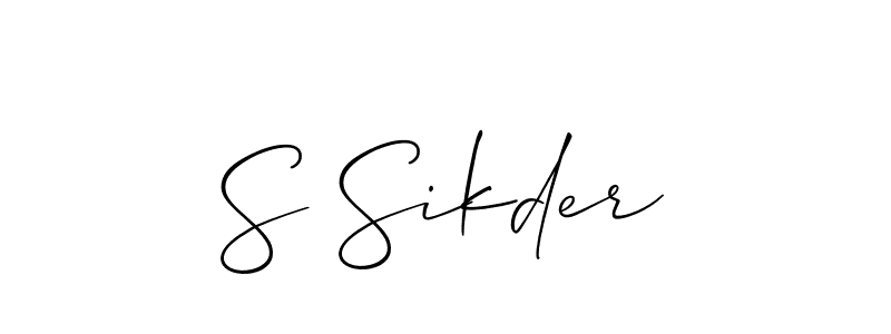 Design your own signature with our free online signature maker. With this signature software, you can create a handwritten (Allison_Script) signature for name S Sikder. S Sikder signature style 2 images and pictures png