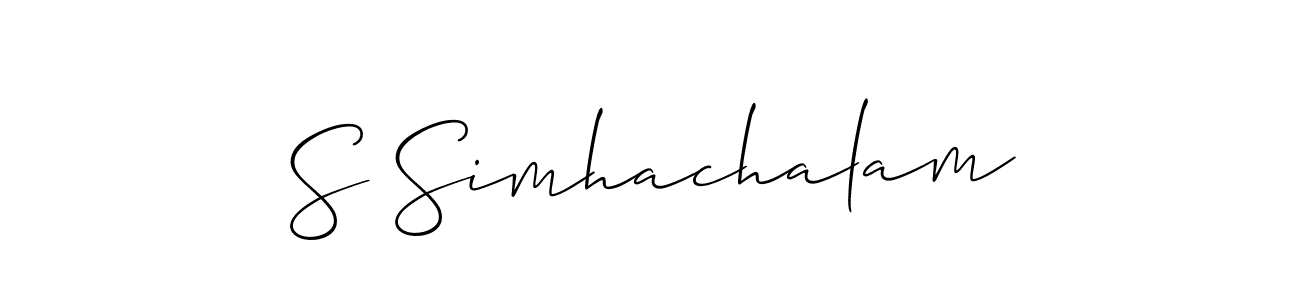 See photos of S Simhachalam official signature by Spectra . Check more albums & portfolios. Read reviews & check more about Allison_Script font. S Simhachalam signature style 2 images and pictures png