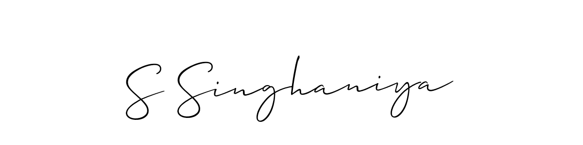 How to make S Singhaniya signature? Allison_Script is a professional autograph style. Create handwritten signature for S Singhaniya name. S Singhaniya signature style 2 images and pictures png