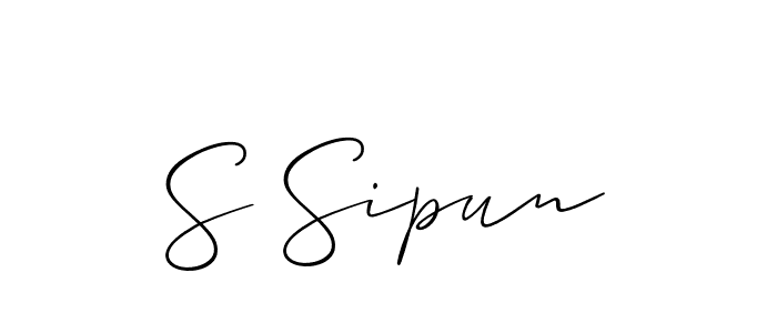 Make a beautiful signature design for name S Sipun. With this signature (Allison_Script) style, you can create a handwritten signature for free. S Sipun signature style 2 images and pictures png