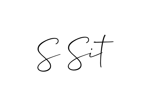 Make a beautiful signature design for name S Sit. With this signature (Allison_Script) style, you can create a handwritten signature for free. S Sit signature style 2 images and pictures png