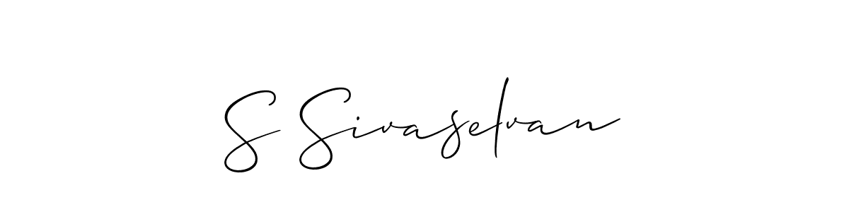 Allison_Script is a professional signature style that is perfect for those who want to add a touch of class to their signature. It is also a great choice for those who want to make their signature more unique. Get S Sivaselvan name to fancy signature for free. S Sivaselvan signature style 2 images and pictures png