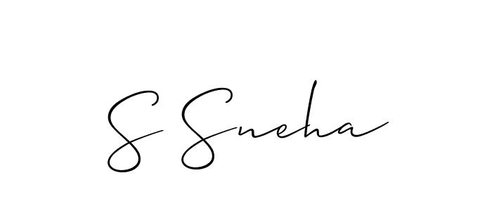 Allison_Script is a professional signature style that is perfect for those who want to add a touch of class to their signature. It is also a great choice for those who want to make their signature more unique. Get S Sneha name to fancy signature for free. S Sneha signature style 2 images and pictures png