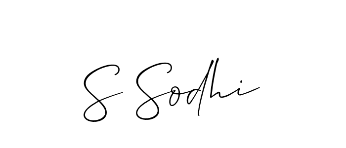 Also we have S Sodhi name is the best signature style. Create professional handwritten signature collection using Allison_Script autograph style. S Sodhi signature style 2 images and pictures png