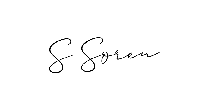 Similarly Allison_Script is the best handwritten signature design. Signature creator online .You can use it as an online autograph creator for name S Soren. S Soren signature style 2 images and pictures png