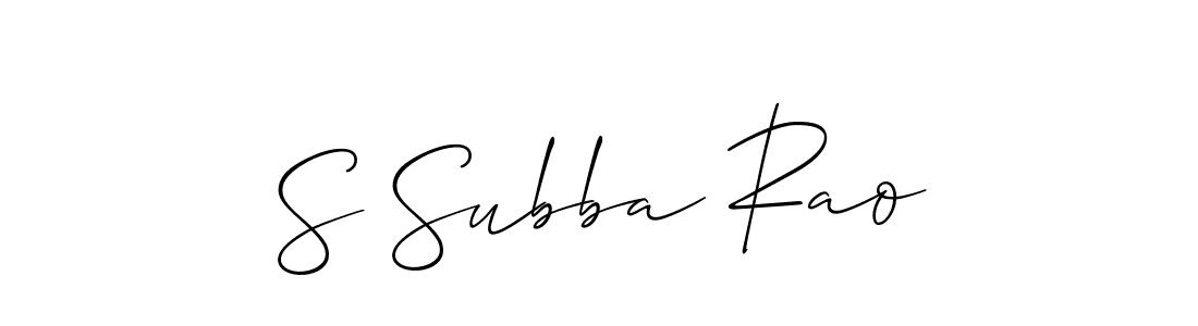 The best way (Allison_Script) to make a short signature is to pick only two or three words in your name. The name S Subba Rao include a total of six letters. For converting this name. S Subba Rao signature style 2 images and pictures png