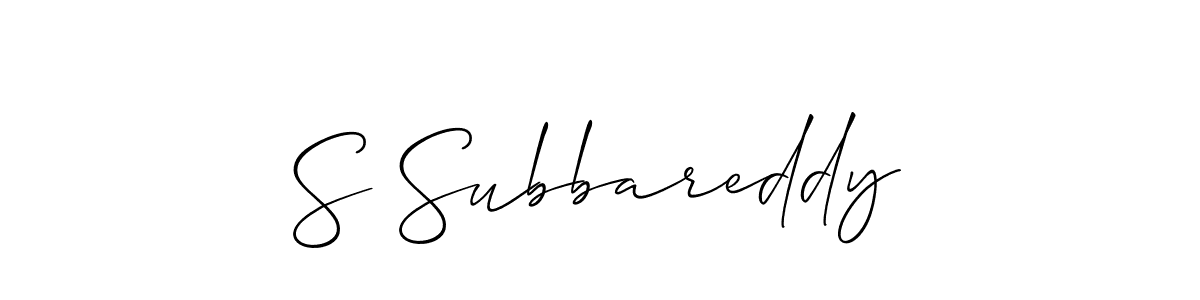 Use a signature maker to create a handwritten signature online. With this signature software, you can design (Allison_Script) your own signature for name S Subbareddy. S Subbareddy signature style 2 images and pictures png