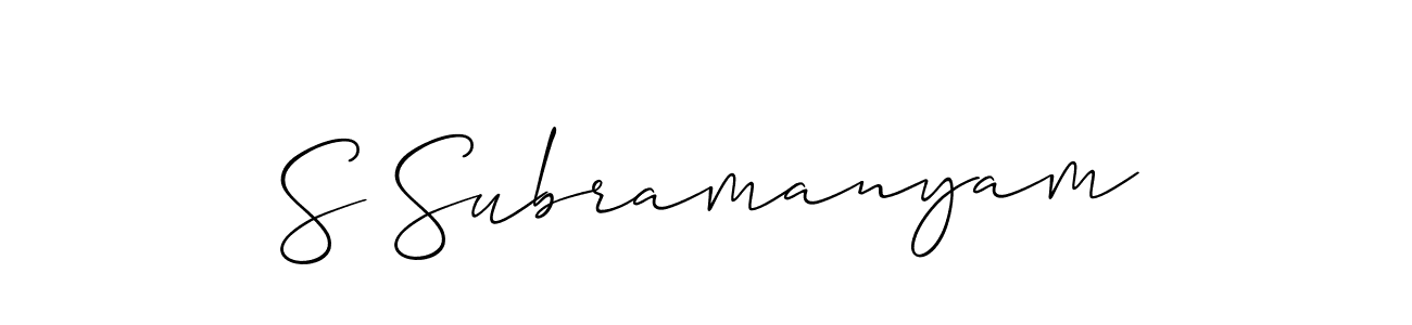 Best and Professional Signature Style for S Subramanyam. Allison_Script Best Signature Style Collection. S Subramanyam signature style 2 images and pictures png